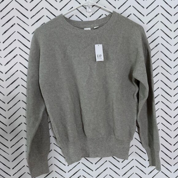 NWT Gap Kids Solid Slouchy Heather Grey Sparkle Crewneck Sweater Size XL - Picture 1 of 7
